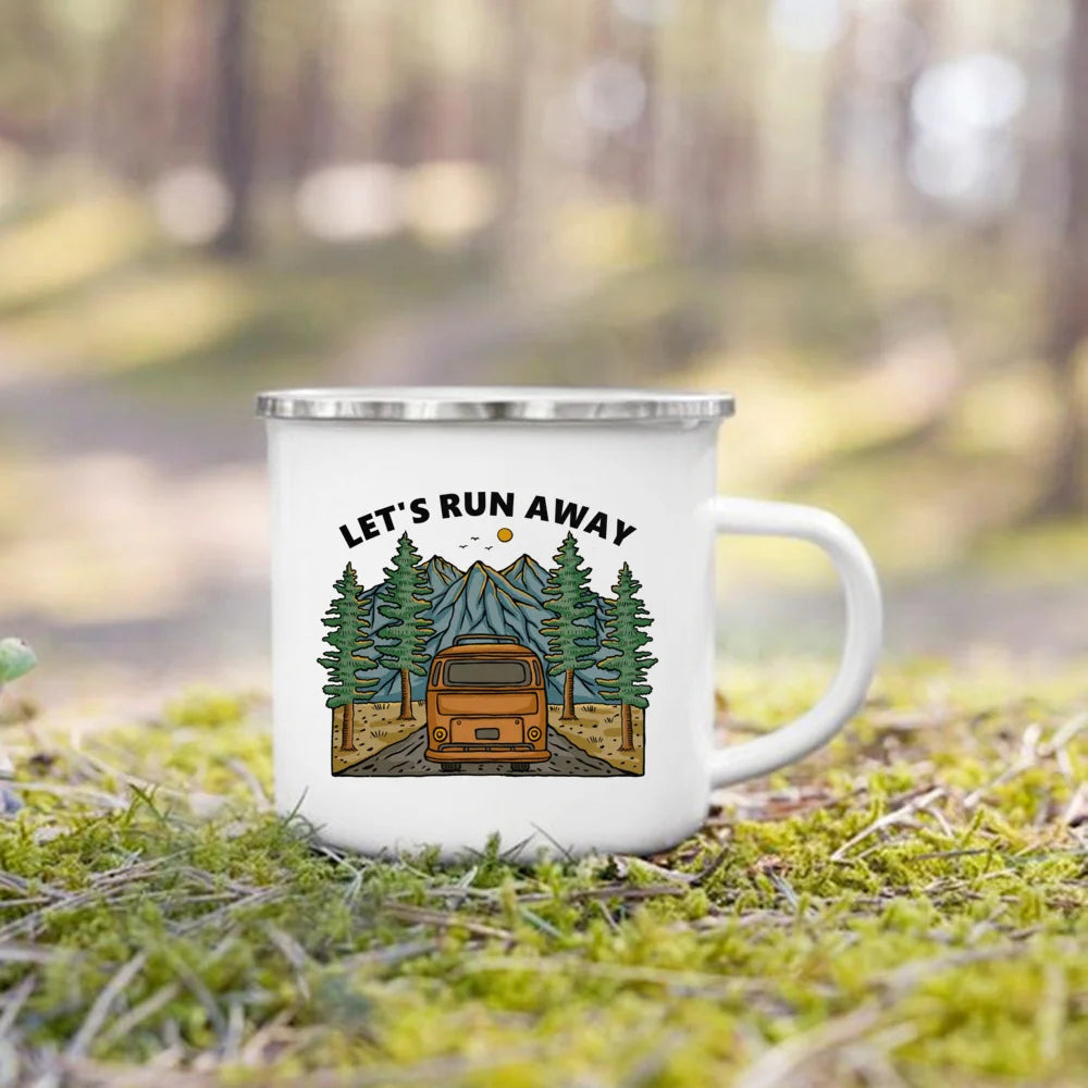 The Wanderer Enamel Campfire Mug
