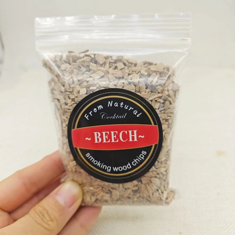 1pcs 50g Apple Cherry Oak Pecan Wood Chips Outdoor Smoker Barbecue Fumigation Box Wood Chips Bacon Wood Piece BBQ Accessories