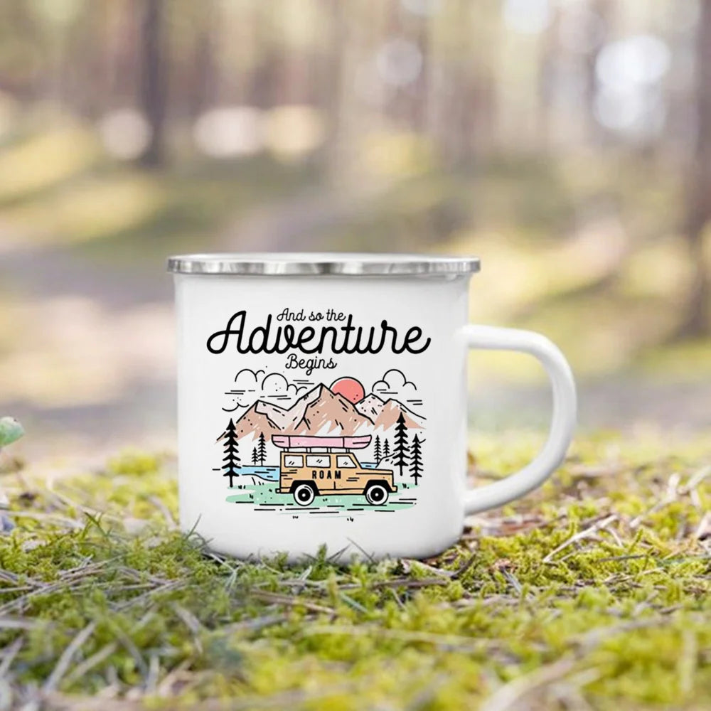 The Wanderer Enamel Campfire Mug