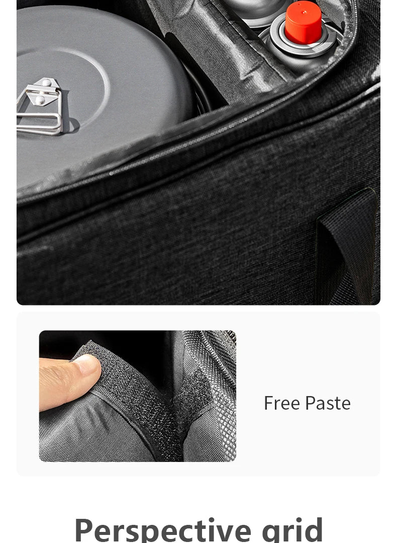BISINNA Outdoor Camping Bag 26L/30L/42L Folding Gas Tank Storage Bag Picnic Cookwre Container Camp Supplies Adjustable Partition