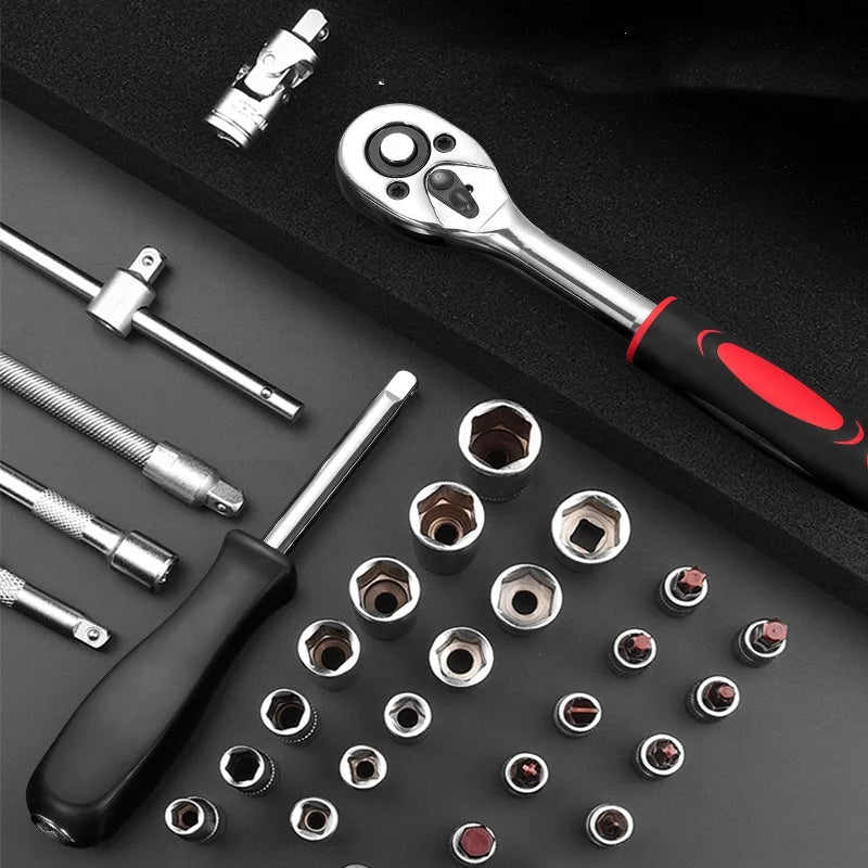 All in one 46-Piece Ratchet & Socket Set