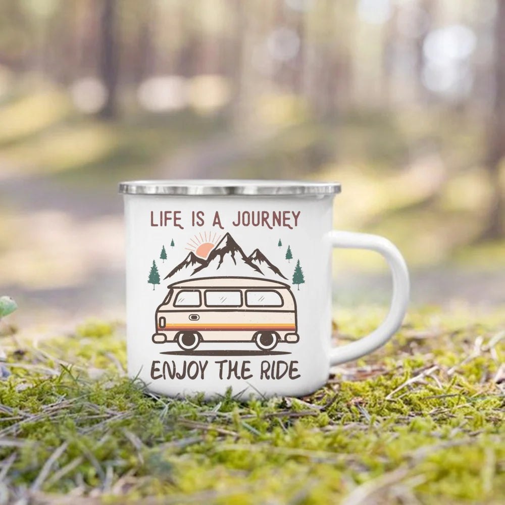 The Wanderer Enamel Campfire Mug