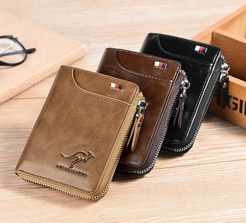 Leather RFID-Blocking Wallet with Card Holder
