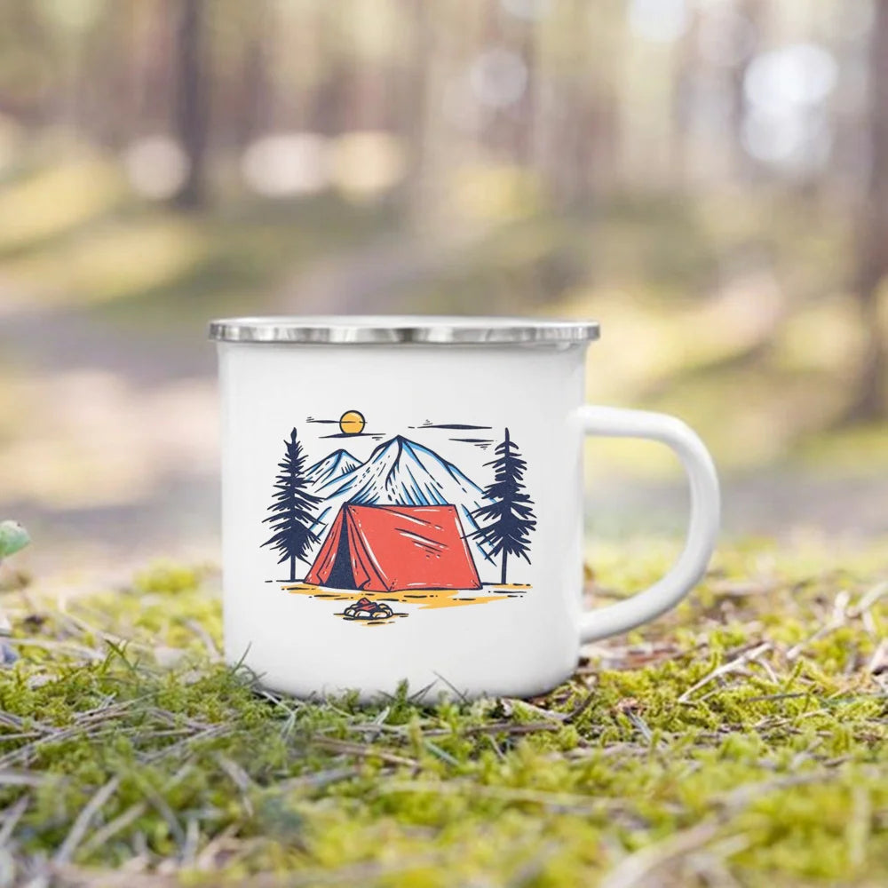 The Wanderer Enamel Campfire Mug