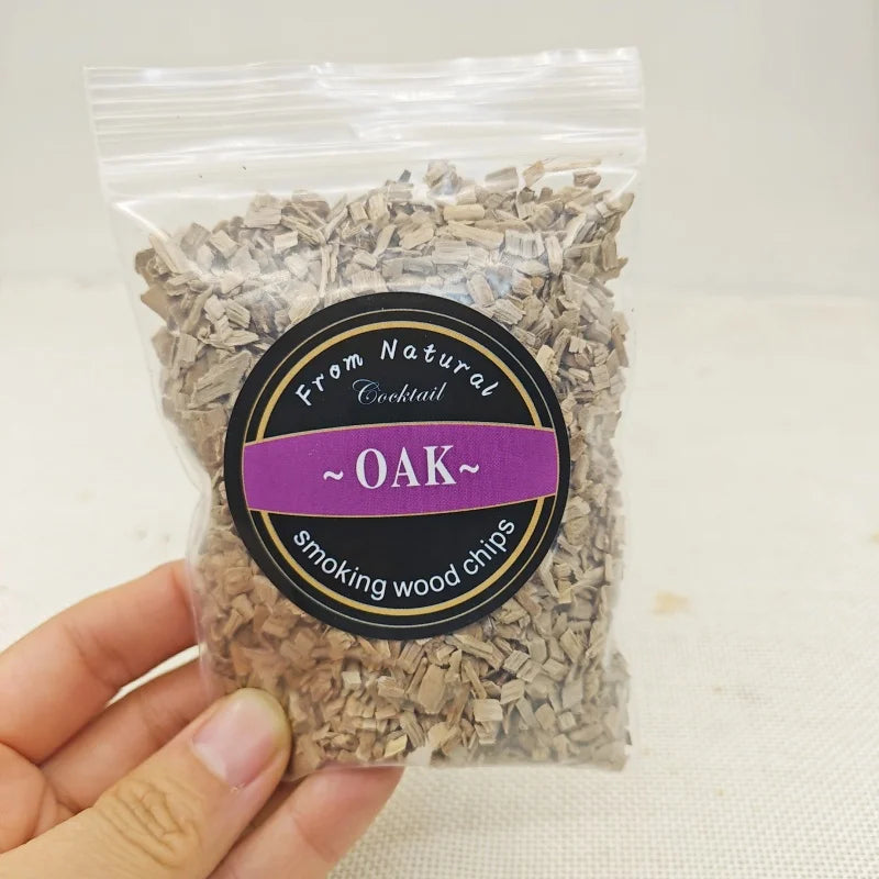 1pcs 50g Apple Cherry Oak Pecan Wood Chips Outdoor Smoker Barbecue Fumigation Box Wood Chips Bacon Wood Piece BBQ Accessories