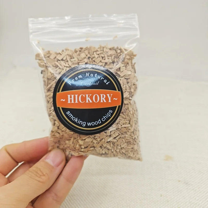 1pcs 50g Apple Cherry Oak Pecan Wood Chips Outdoor Smoker Barbecue Fumigation Box Wood Chips Bacon Wood Piece BBQ Accessories
