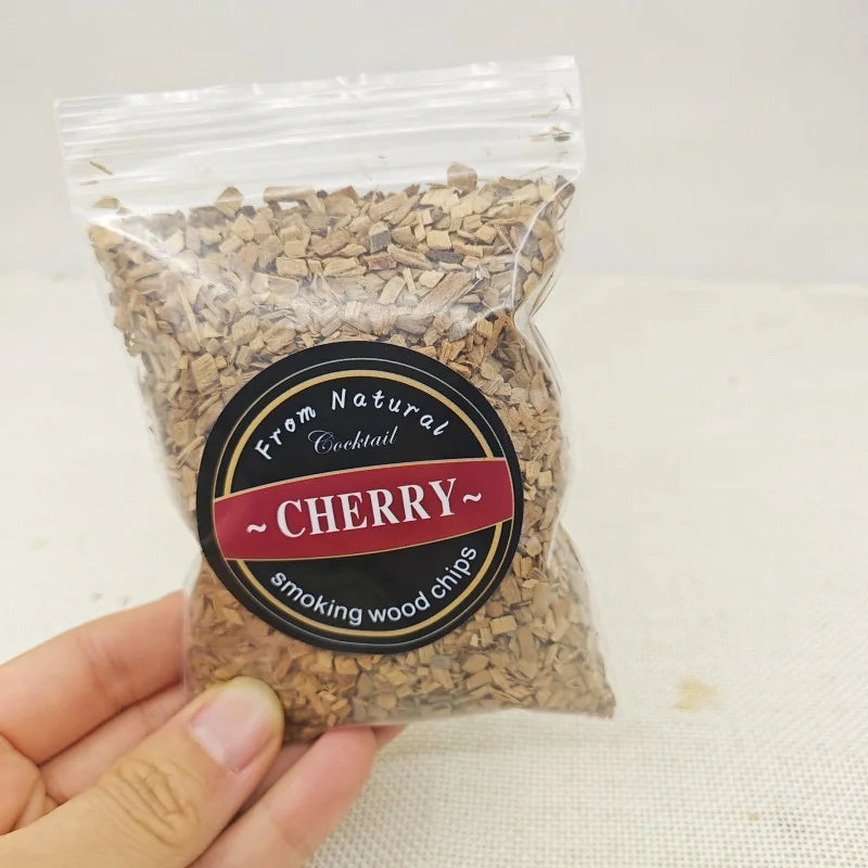 1pcs 50g Apple Cherry Oak Pecan Wood Chips Outdoor Smoker Barbecue Fumigation Box Wood Chips Bacon Wood Piece BBQ Accessories