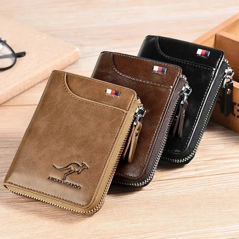 Leather RFID-Blocking Wallet with Card Holder