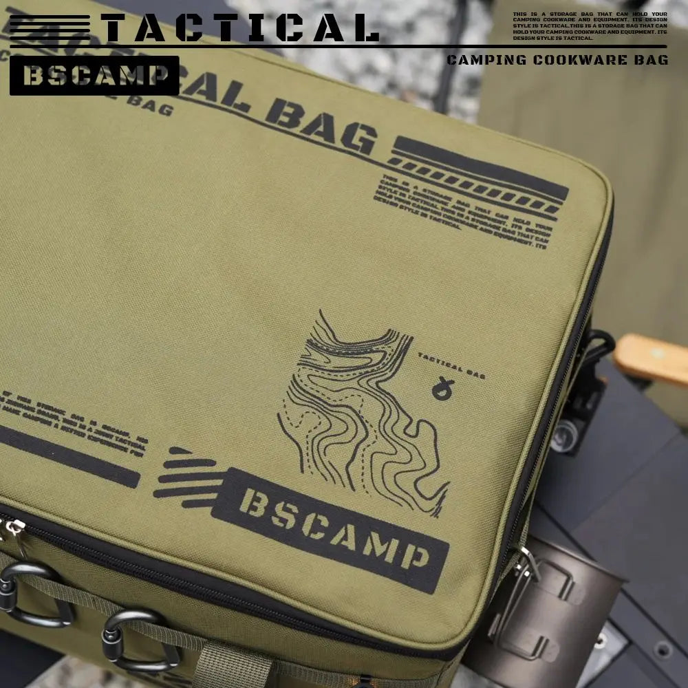 30L/42L/56L Insulated Waterproof Tactical Camping Bag Foldable Outdoor Picnic Tableware Storage Box Large Capacity Field Cookwar