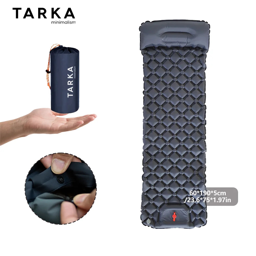 TARKA Inflatable Air Mattress Camping Sleeping Pad Outdoor Foldable Ultralight Air Cushion Upgraded Tent Self-Inflating Camping