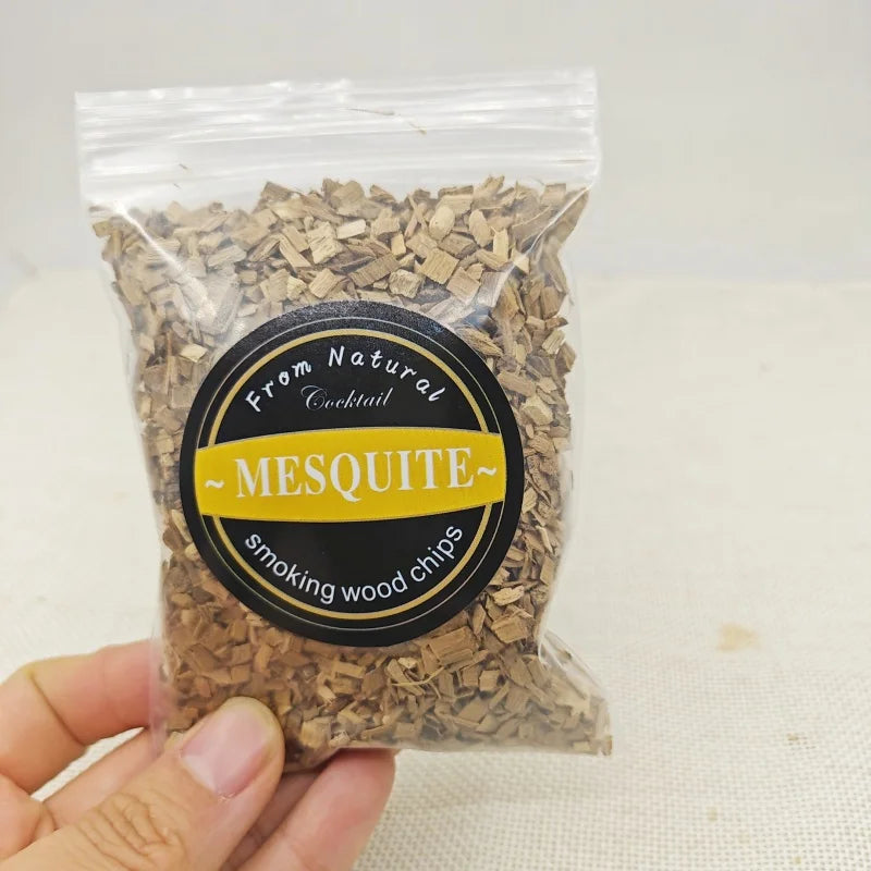1pcs 50g Apple Cherry Oak Pecan Wood Chips Outdoor Smoker Barbecue Fumigation Box Wood Chips Bacon Wood Piece BBQ Accessories