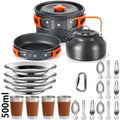 Camping Cooking Set Camping Cookware Travel Tableware Outdoor Picnic Set Teapot For 2-3 People Non-Stick Pots Assorted Sets
