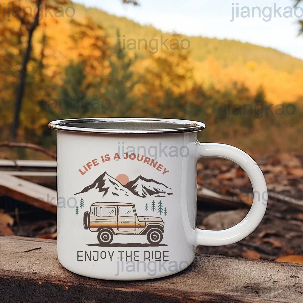 The Wanderer Enamel Campfire Mug