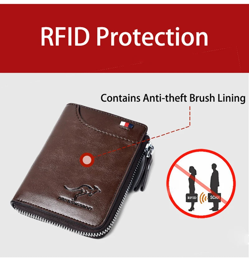Leather RFID-Blocking Wallet with Card Holder