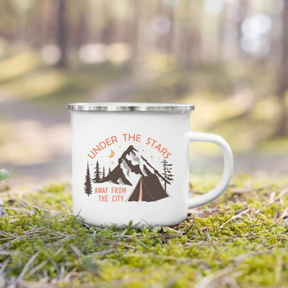 The Wanderer Enamel Campfire Mug