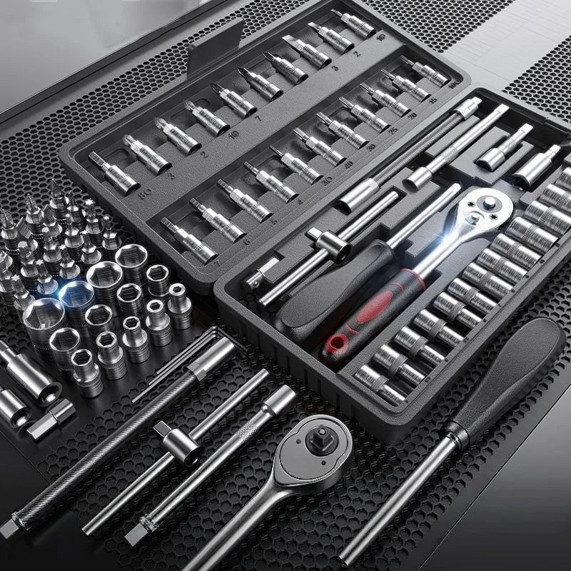 All in one 46-Piece Ratchet & Socket Set