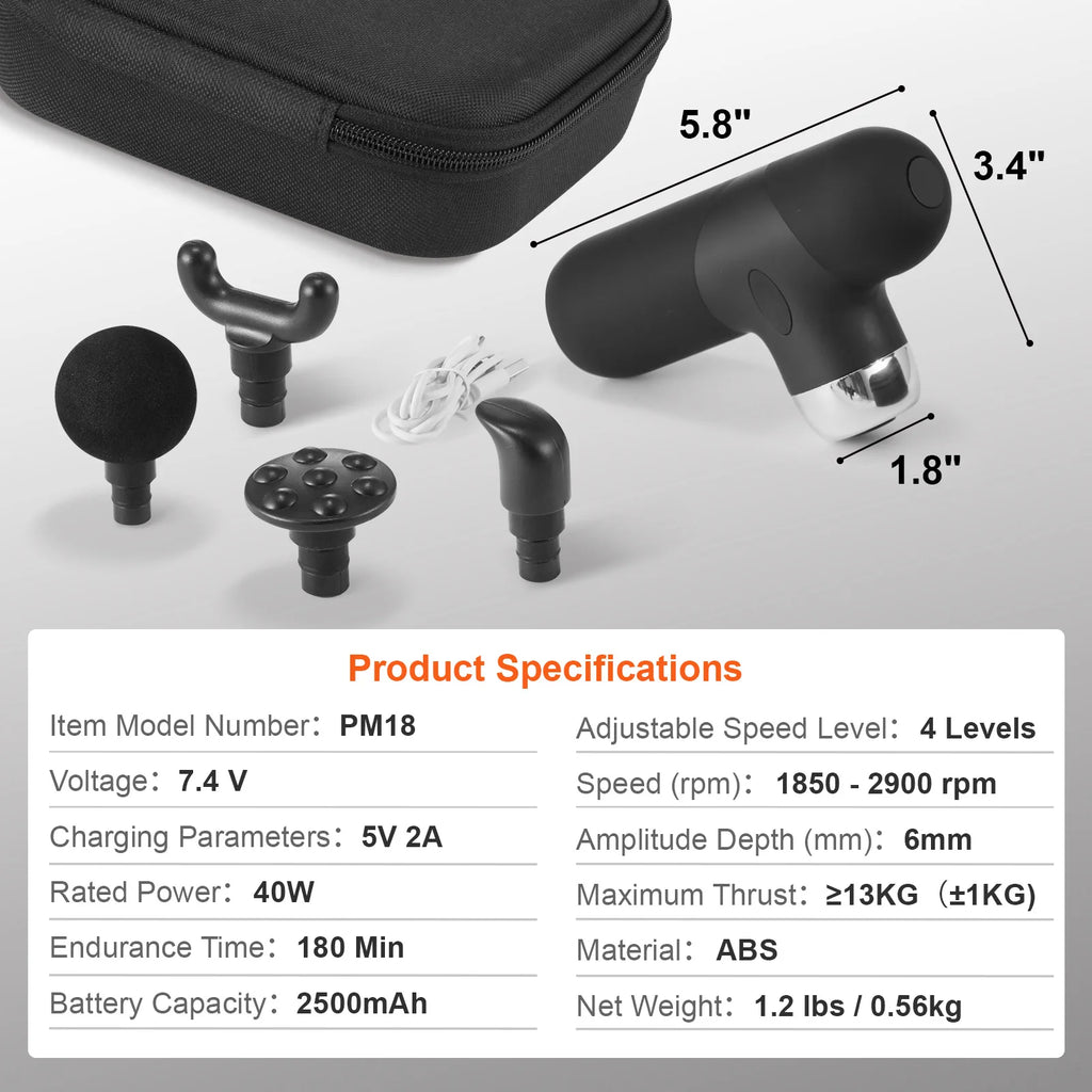SucceBuy Mini Massage Gun Deep Tissue Percussion Muscle Massage Gun Portable for Athletes Small Massage Gun Handheld