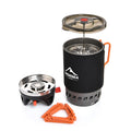Widesea Portable Camping Coffee Maker Set French Press 0.9L Coffee Pot 1100BTU Gas Stove with Anti-scalding Cover for Outdoor Hi
