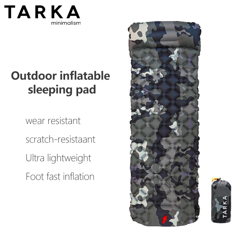 TARKA Inflatable Air Mattress Camping Sleeping Pad Outdoor Foldable Ultralight Air Cushion Upgraded Tent Self-Inflating Camping