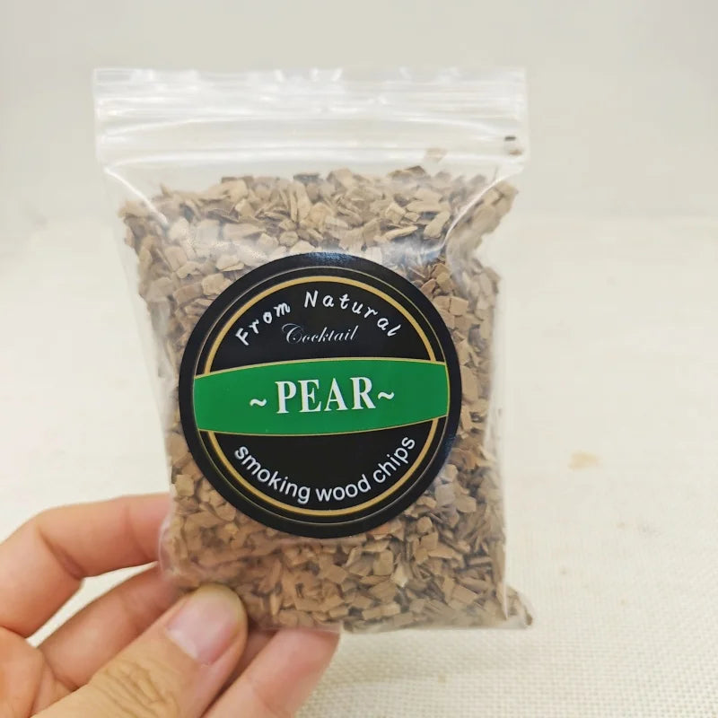 1pcs 50g Apple Cherry Oak Pecan Wood Chips Outdoor Smoker Barbecue Fumigation Box Wood Chips Bacon Wood Piece BBQ Accessories