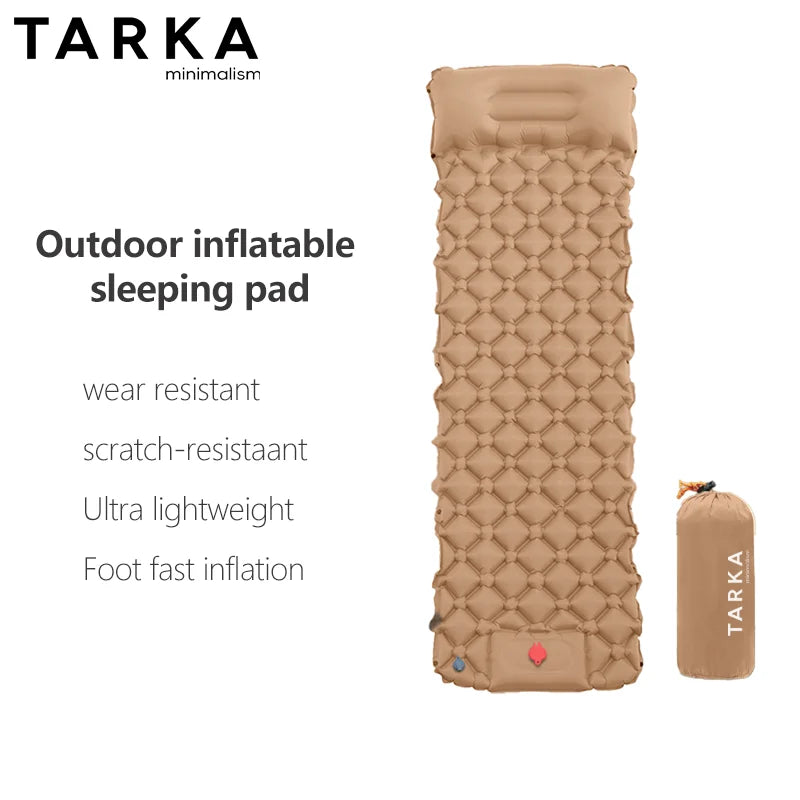 TARKA Inflatable Air Mattress Camping Sleeping Pad Outdoor Foldable Ultralight Air Cushion Upgraded Tent Self-Inflating Camping