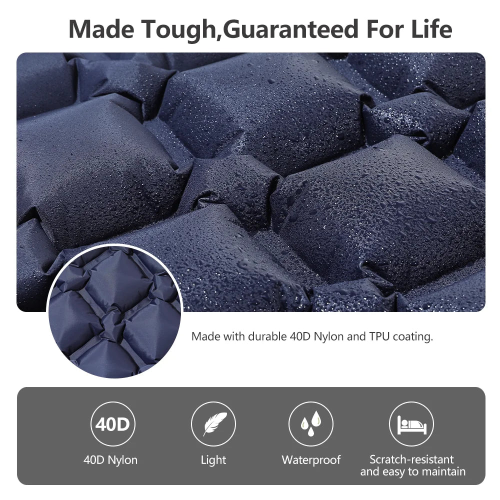 TARKA Inflatable Air Mattress Camping Sleeping Pad Outdoor Foldable Ultralight Air Cushion Upgraded Tent Self-Inflating Camping