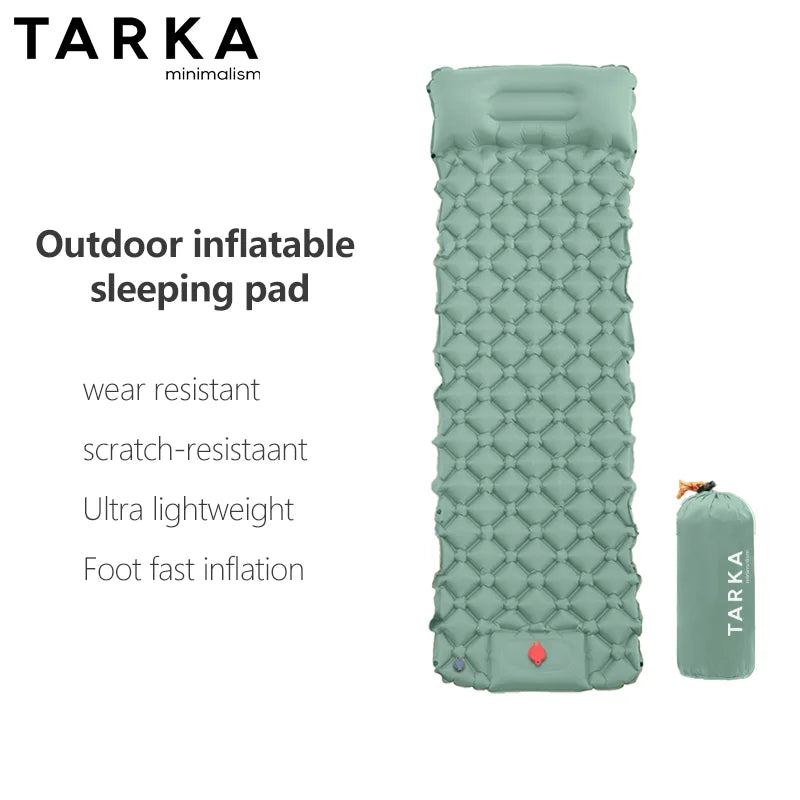 TARKA Inflatable Air Mattress Camping Sleeping Pad Outdoor Foldable Ultralight Air Cushion Upgraded Tent Self-Inflating Camping