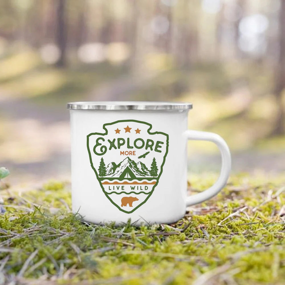 The Wanderer Enamel Campfire Mug