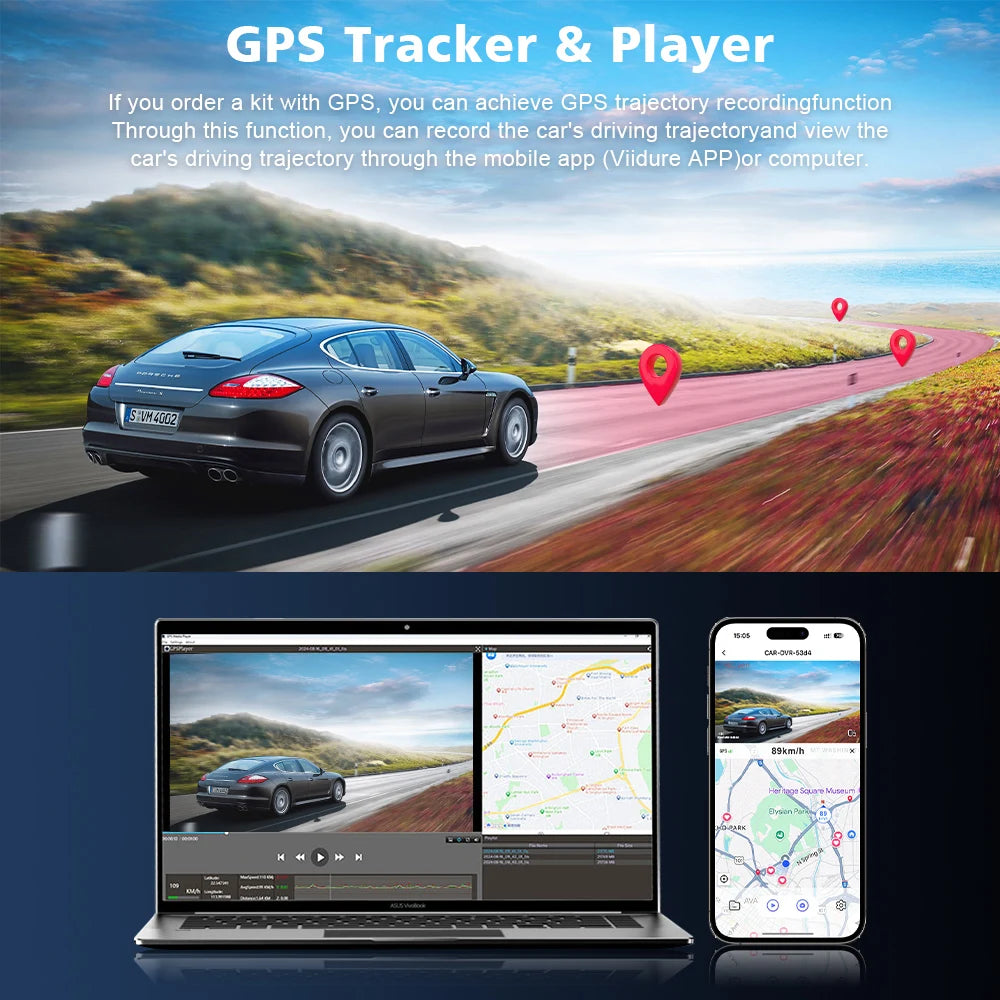 4K Ultra HD WiFi Dash Cam - Front & Rear Recording
