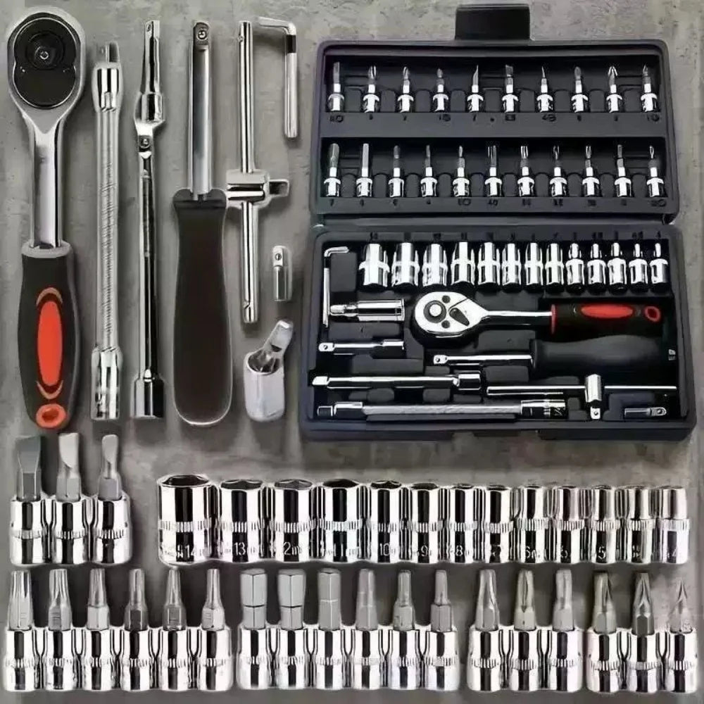 All in one 46-Piece Ratchet & Socket Set