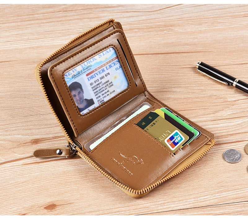 Leather RFID-Blocking Wallet with Card Holder