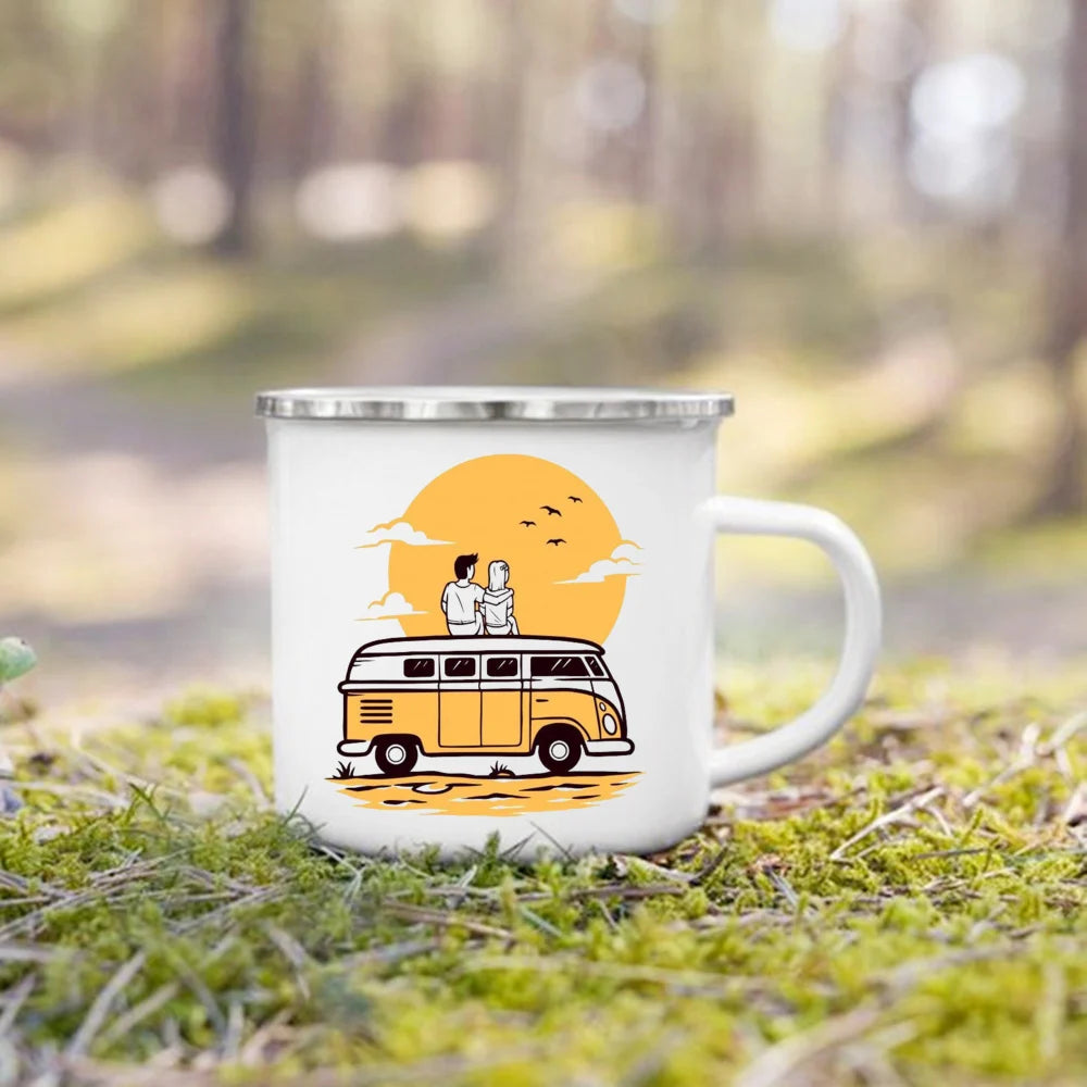 The Wanderer Enamel Campfire Mug