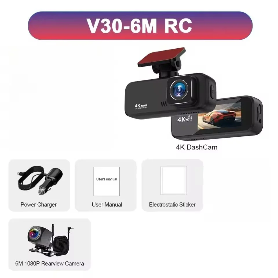 4K Ultra HD WiFi Dash Cam - Front & Rear Recording
