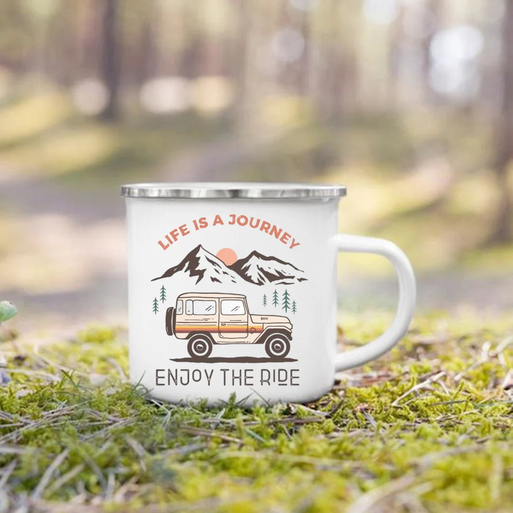 The Wanderer Enamel Campfire Mug