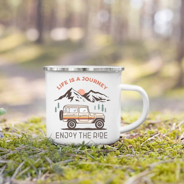 The Wanderer Enamel Campfire Mug