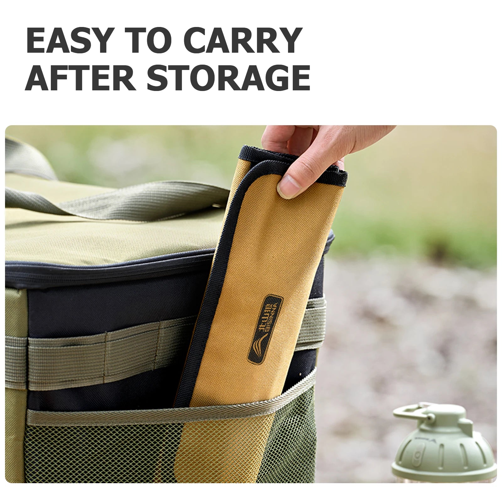 BISINNA Camping Cutlery Set 304 Stainless Steel Spoon Chopsticks Fork with Storage Bag for Outdoor Picnic Travel Tableware