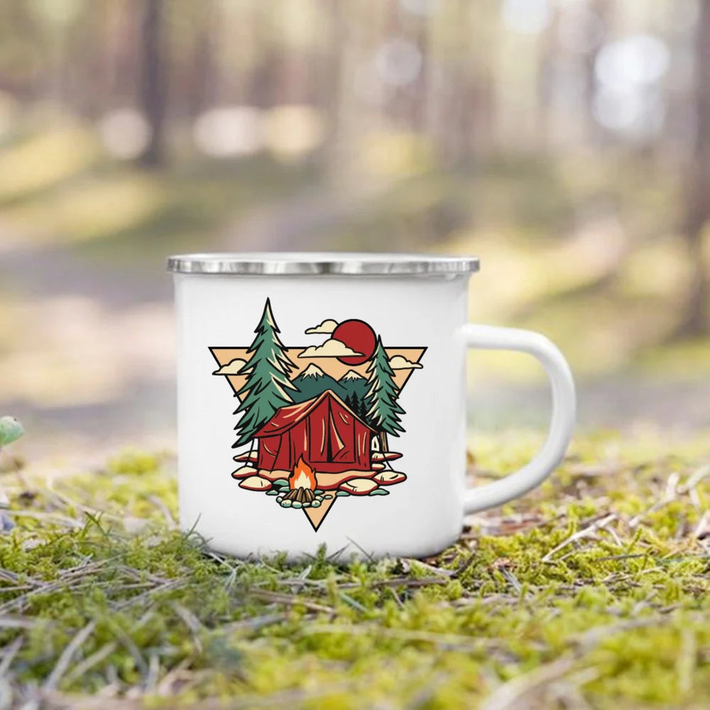 The Wanderer Enamel Campfire Mug