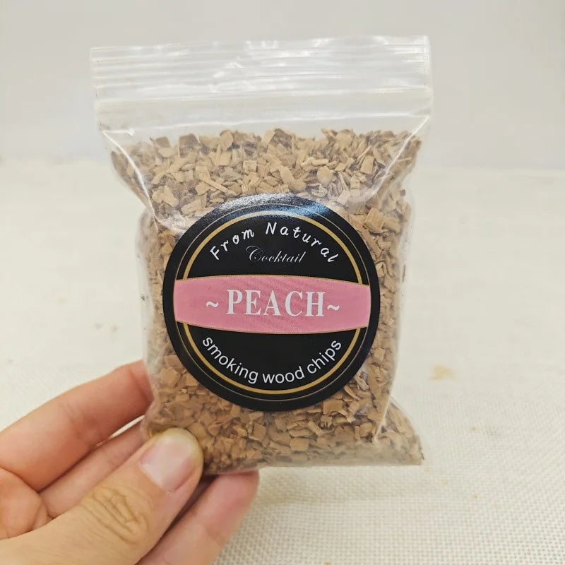 1pcs 50g Apple Cherry Oak Pecan Wood Chips Outdoor Smoker Barbecue Fumigation Box Wood Chips Bacon Wood Piece BBQ Accessories