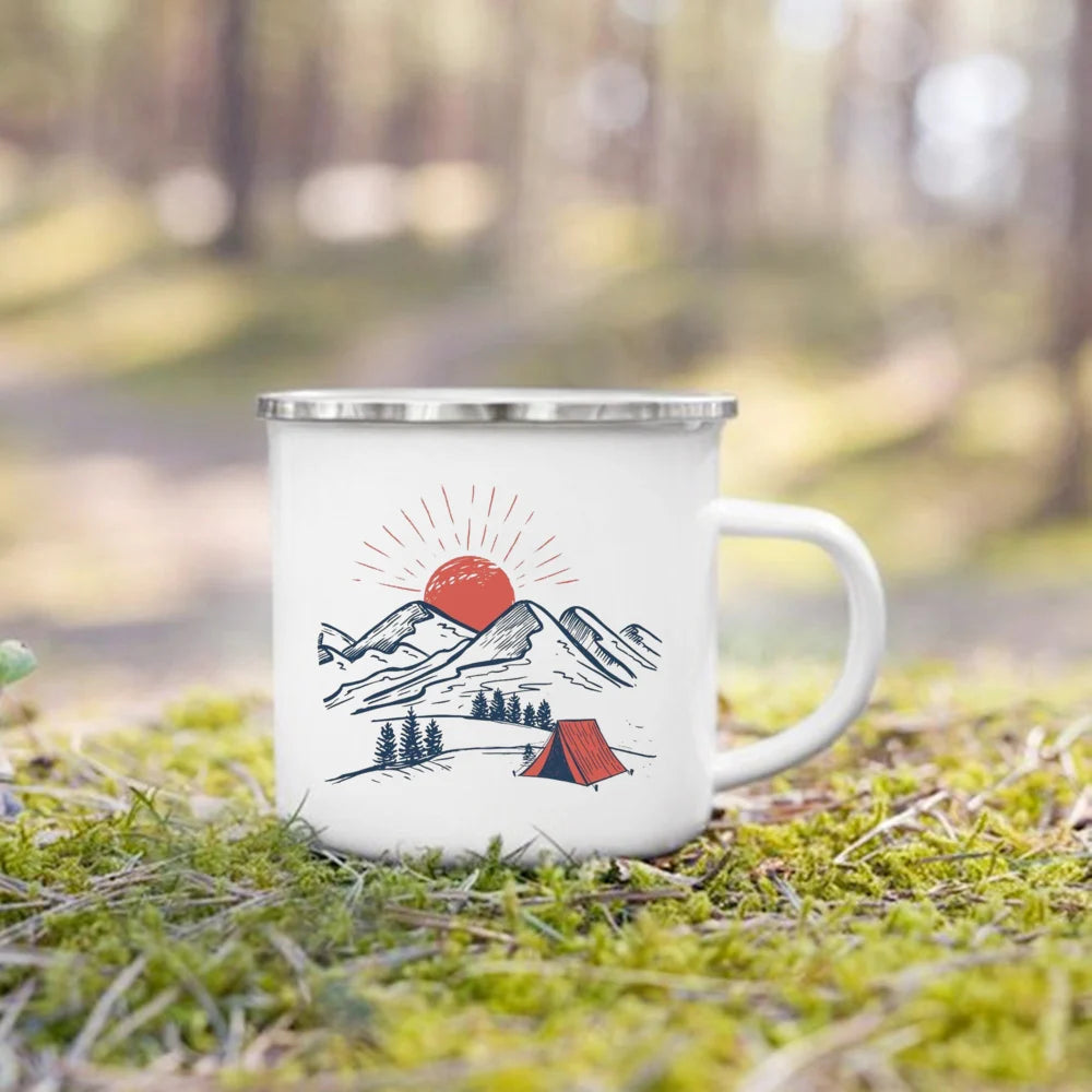 The Wanderer Enamel Campfire Mug