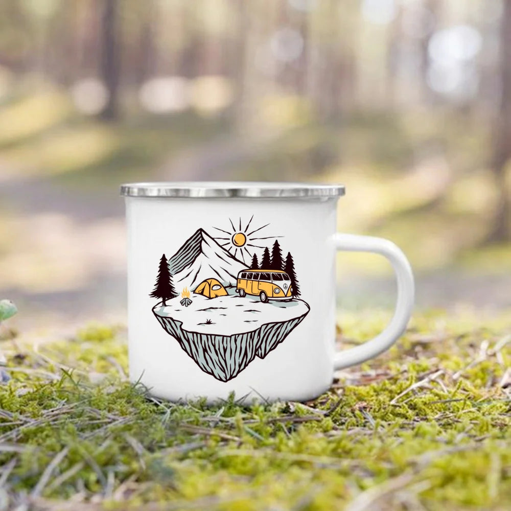 The Wanderer Enamel Campfire Mug