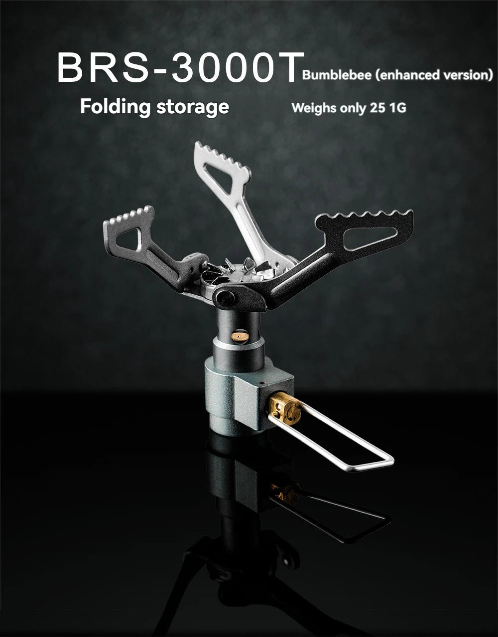 BRS-3000T Titanium Mini Camping Gas Burners 25g One-Piece Pocket Stove Outdooor Hiking Folding Cooking Furnace Portable ﻿
