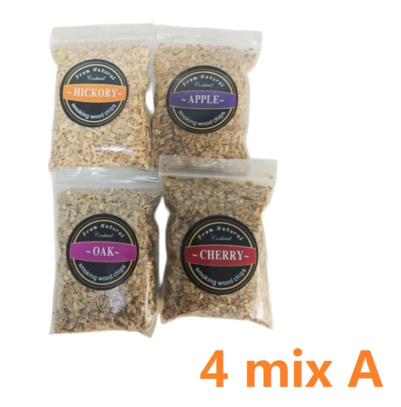 1pcs 50g Apple Cherry Oak Pecan Wood Chips Outdoor Smoker Barbecue Fumigation Box Wood Chips Bacon Wood Piece BBQ Accessories