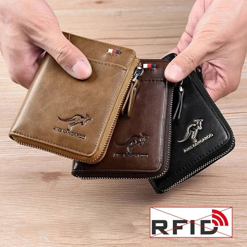 Leather RFID-Blocking Wallet with Card Holder